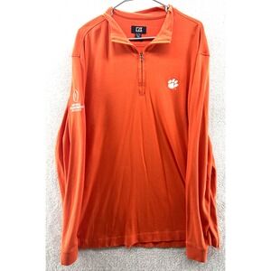 Cutter & Buck Sweater Mens 2XT Clemson Orange 2016 Championship 1/4 Zip Pullover